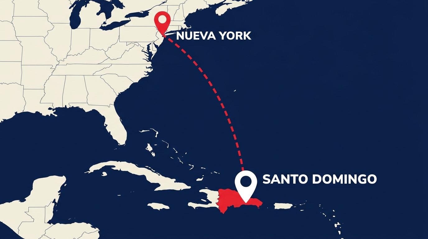 Ruta de envío de Nueva York a República Dominicana
